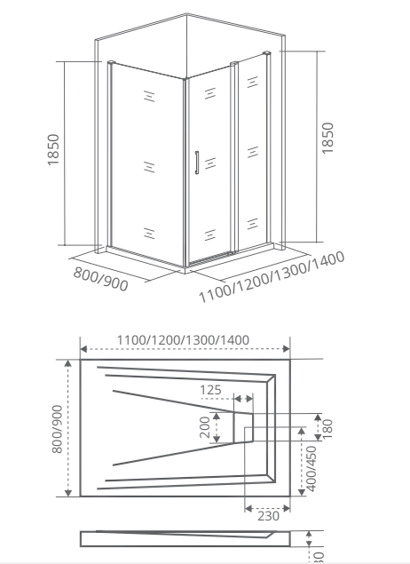 Душевой уголок Good door INFINITY WTW+SP 140x80 прозрачный купить в интернет-магазине Sanbest