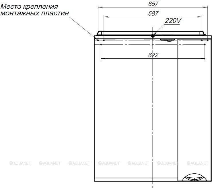 Зеркало со шкафом Aquanet Гретта 70 белый в ванную от интернет-магазине сантехники Sanbest