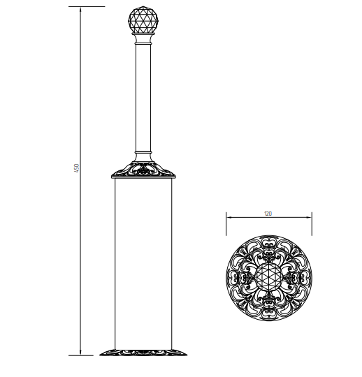 Ершик для туалета Migliore Cristalia ML.CRS-60.213.DO золото/Swarovski купить в интернет-магазине сантехники Sanbest