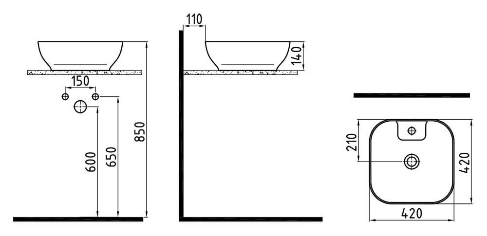 Раковина Bien Motto MTLG04201FD1W5000 купить в интернет-магазине Sanbest