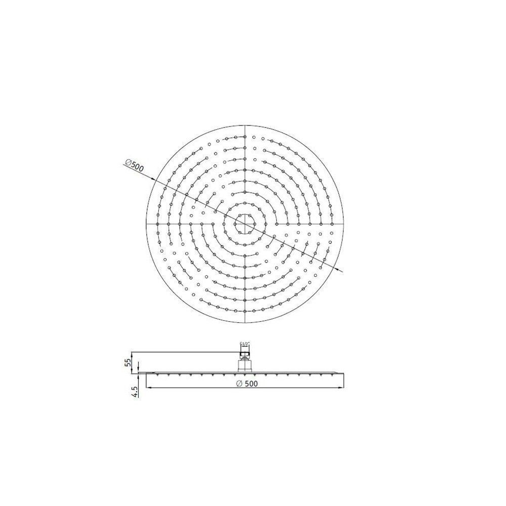 Верхний душ RGW Shower Panels SP-81B 3D 500 мм Черный купить в интернет-магазине сантехники Sanbest