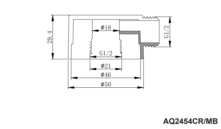 Шланговое подключение Aquatek AQ2454CR хром купить в интернет-магазине сантехники Sanbest