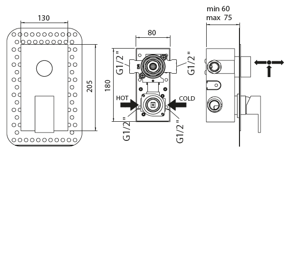 Смеситель для душа Cezares FUSION-MONO-VDIM3-M-01 купить в интернет-магазине сантехники Sanbest