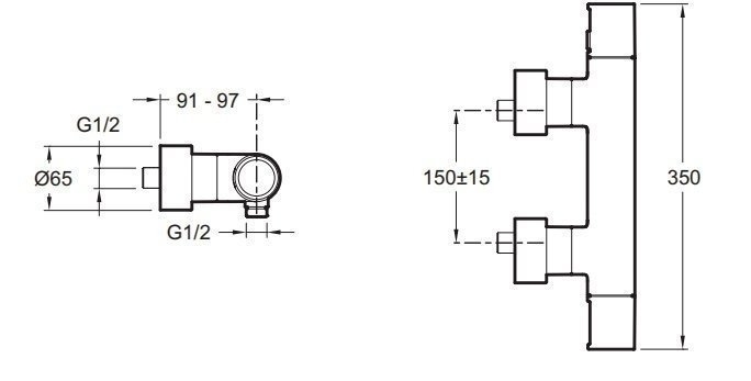 Смеситель для душа термостатический Jacob Delafon COMPOSED E73164-CP купить в интернет-магазине сантехники Sanbest