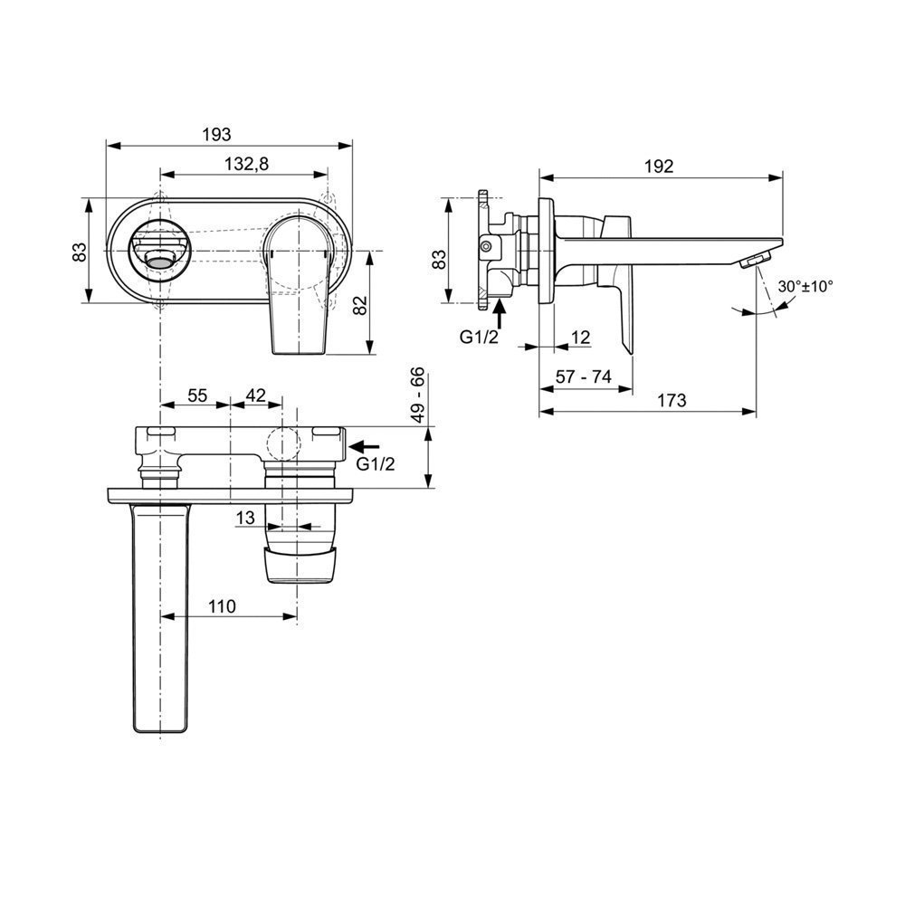 Смеситель для раковины Ideal Standard Tesi A6578AA купить в интернет-магазине сантехники Sanbest