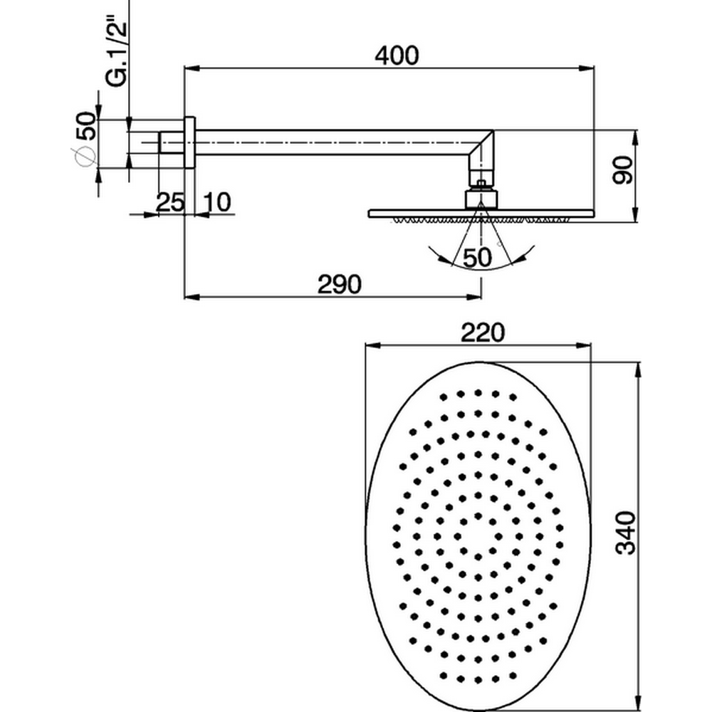 Верхний душ Cisal Shower DS01349021 купить в интернет-магазине сантехники Sanbest