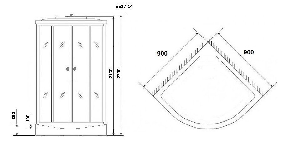 Душевая кабина Niagara Classic NG-3517-14 90x90 купить в интернет-магазине Sanbest