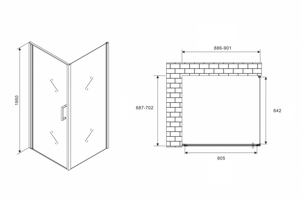 Душевой уголок Abber Sonnenstrand AG04090-S70 90x70 купить в интернет-магазине Sanbest