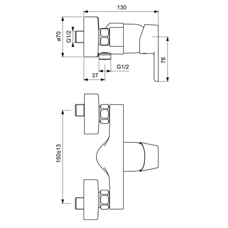 Смеситель для душа Ideal Standard Vito B0411AA купить в интернет-магазине сантехники Sanbest