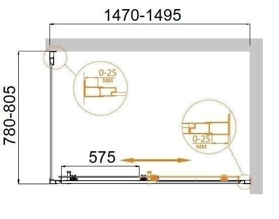 Душевой уголок Cezares MOLVENO-AH-11 150x80 купить в интернет-магазине Sanbest