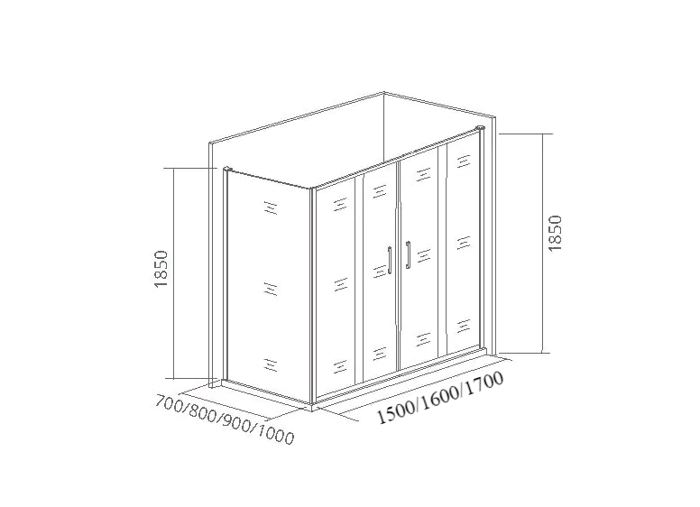 Душевой уголок Good Door Latte WTW-TD+SP 160х100 стекло матовое/профиль анодированный алюминий купить в интернет-магазине Sanbest