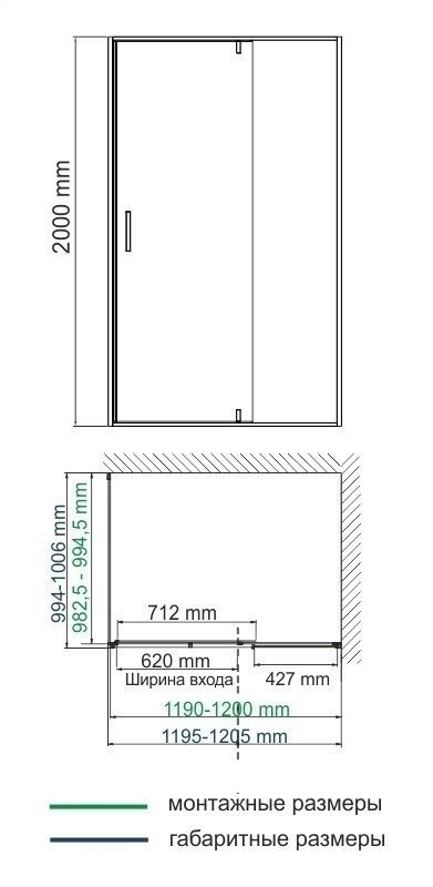 Душевой уголок WasserKRAFT Elbe 74P10 100x120 купить в интернет-магазине Sanbest