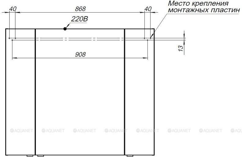 Зеркальный шкаф Aquanet Алвита New 277545 100 Дуб веллингтон в ванную от интернет-магазине сантехники Sanbest