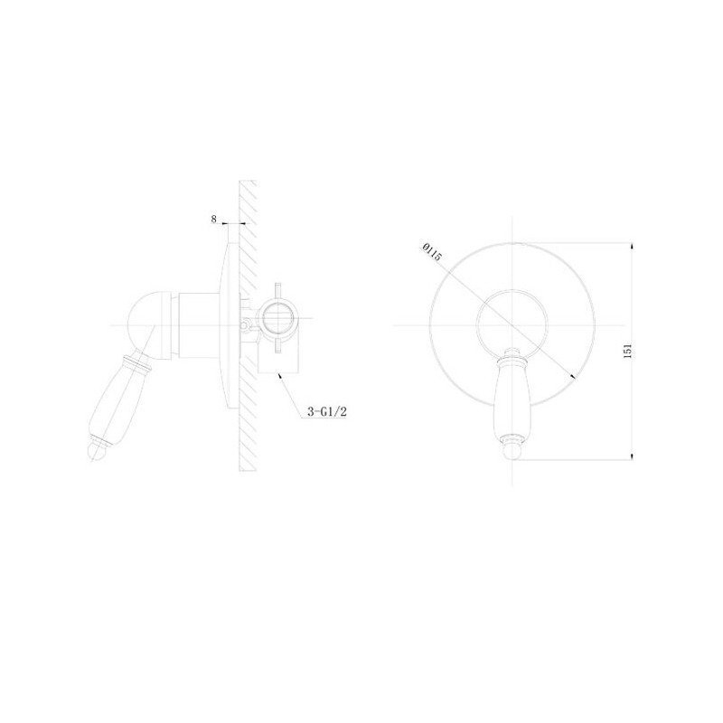 Смеситель для душа Caprigo ADRIA–Uno 02-550-crm купить в интернет-магазине сантехники Sanbest