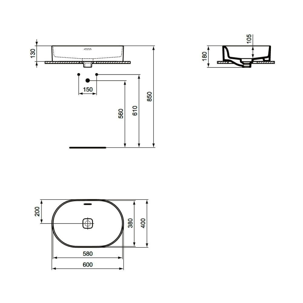 Раковина накладная Ideal Standard Strada II T360401 купить в интернет-магазине Sanbest