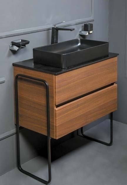 Мебель для ванной Armadi Art Vallessi 80 со столешницей дуб темный фактурный для ванной в интернет-магазине Sanbest