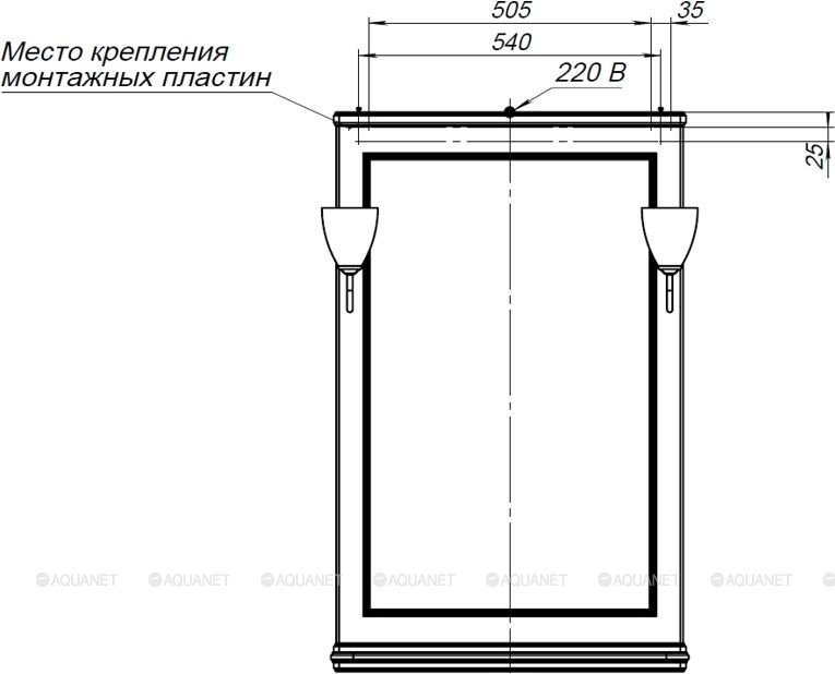 Зеркало Aquanet Валенса 65 белый в ванную от интернет-магазине сантехники Sanbest