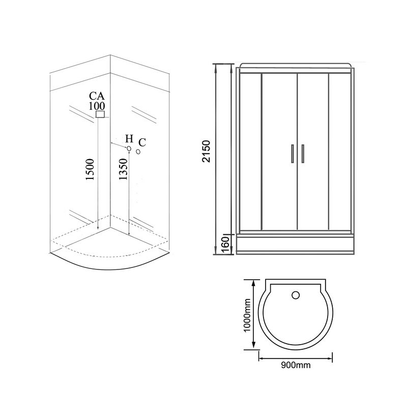 Душевая кабина Grossman GR140 90x100 купить в интернет-магазине Sanbest