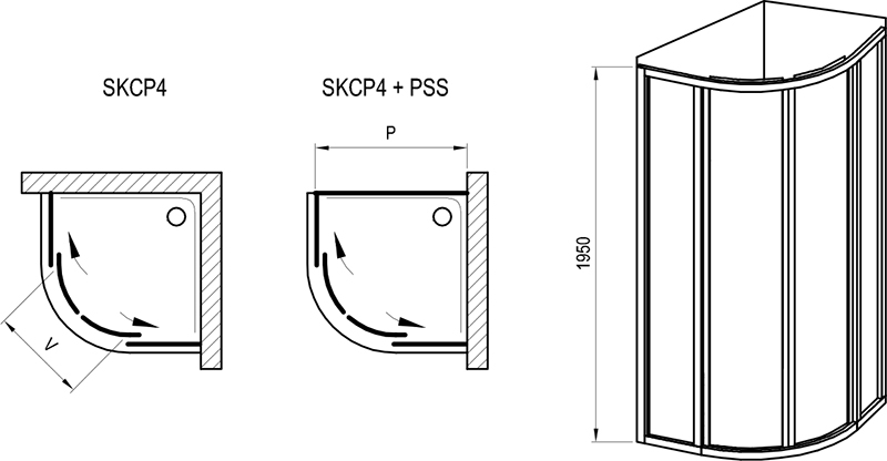 Душевой уголок Ravak SUPERNOVA SKCP4 80x80 белый/Pearl купить в интернет-магазине Sanbest