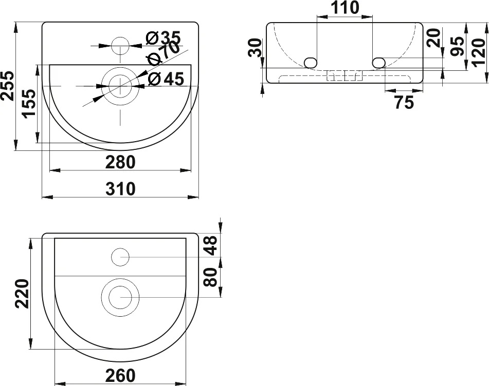 Раковина Melana 7781 7781-805 белая купить в интернет-магазине Sanbest