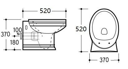 Унитаз подвесной CeramaLux 4288 белый/золото, безободковый, с крышкой микролифт купить в интернет-магазине Sanbest