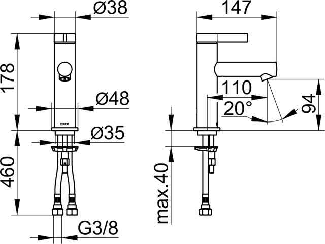 Смеситель для раковины KEUCO IXMO PURE 59502011100 хром купить в интернет-магазине сантехники Sanbest