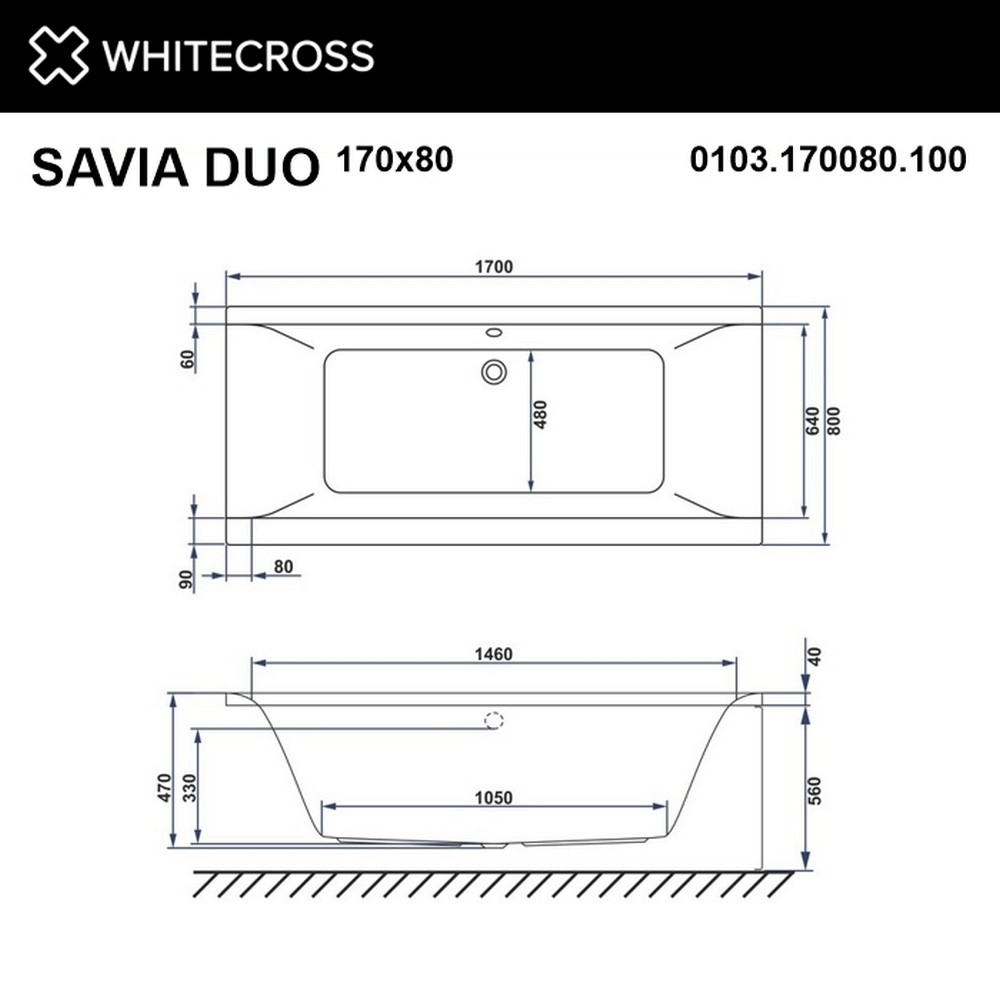 Ванна с гидромассажем WhiteCross SAVIA DUO ULTRA 170x80 белая/бронза купить в интернет-магазине Sanbest