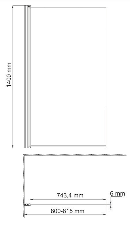 Шторка для ванной WasserKRAFT Berkel 48P01-80W 80x140 купить в интернет-магазине Sanbest