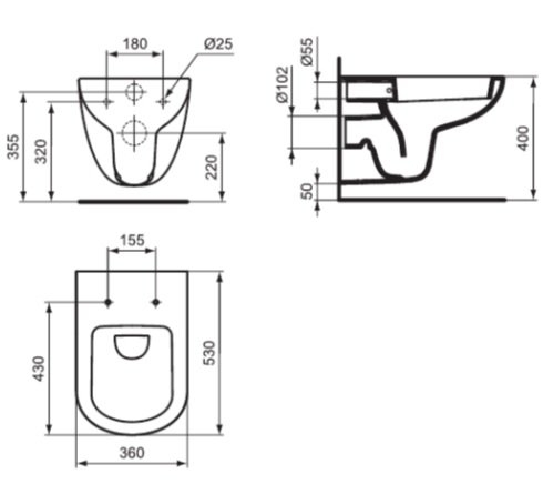 Унитаз подвесной с инсталляцией Ideal Standard Tempo-IS W990101 белый/кнопка хром, с крышкой микролифт купить в интернет-магазине Sanbest