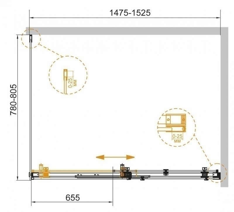 Душевой уголок Cezares STYLUS-SOFT-AH-1 150x80 купить в интернет-магазине Sanbest