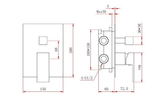 Душевая система Berges VENTAS 73005 хром купить в интернет-магазине сантехники Sanbest