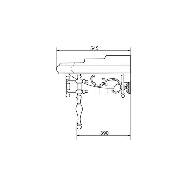 Консоль с раковиной Caprigo Concol  LOW 7060/73 Золото для ванной в интернет-магазине сантехники Sanbest