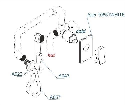 Гигиенический душ WasserKRAFT Aller A010657 купить в интернет-магазине сантехники Sanbest