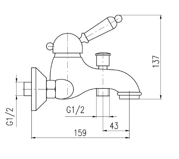 Смеситель для ванны Rav-Slezak LABE L554.5CMATC купить в интернет-магазине сантехники Sanbest