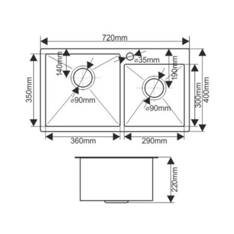 Мойка кухонная Melana ProfLine S7240HG золото купить в интернет-магазине сантехники Sanbest