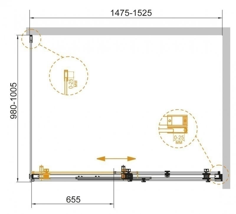 Душевой уголок Cezares STYLUS-SOFT-AH-1 150x100 купить в интернет-магазине Sanbest