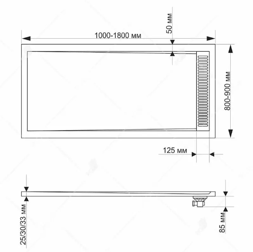 Душевой поддон RGW STM-G Stone Tray 90x100 купить в интернет-магазине Sanbest