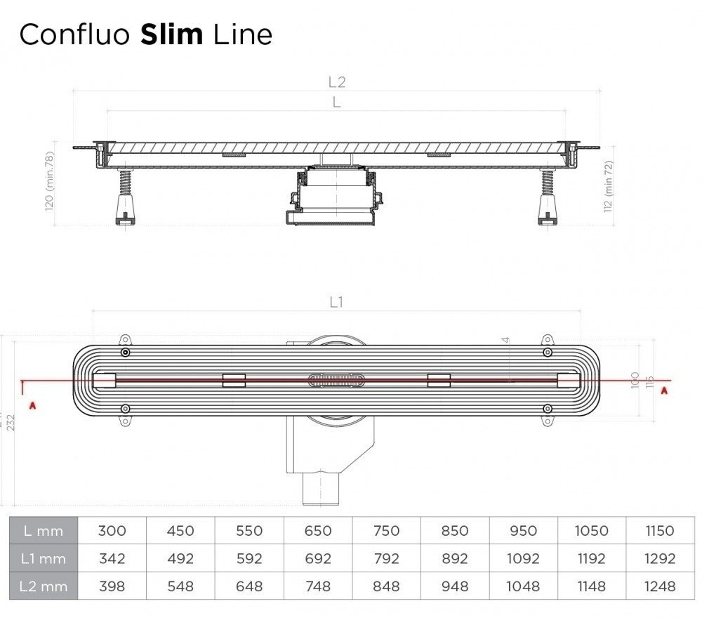 Душевой трап Pestan Confluo Slim Line 650+ купить в интернет-магазине Sanbest