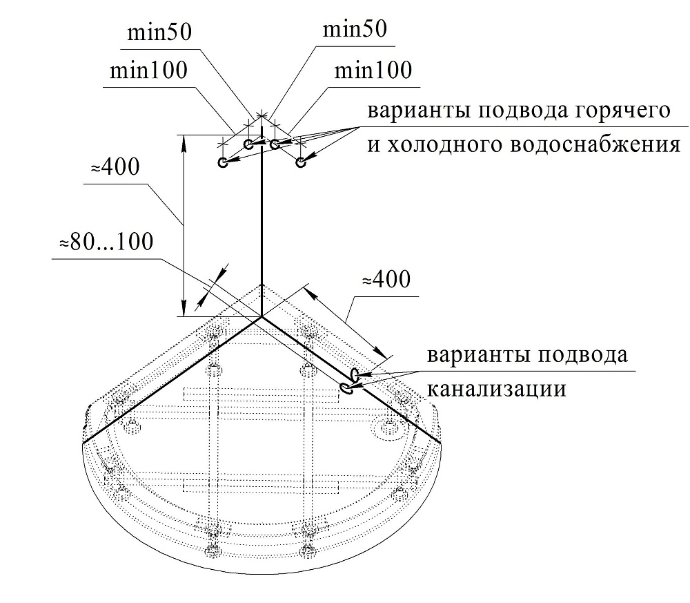 Душевая кабина Радомир Стронг 110х110 стекло матовое/профиль черный купить в интернет-магазине Sanbest