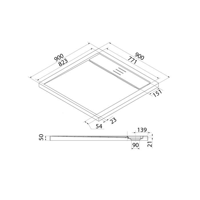 Душевой поддон Iddis Bild BIL5WS9i22 90х90 купить в интернет-магазине Sanbest