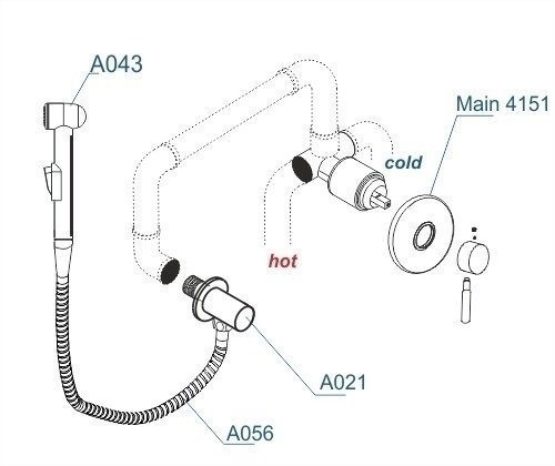 Гигиенический душ WasserKRAFT Main A14156 купить в интернет-магазине сантехники Sanbest