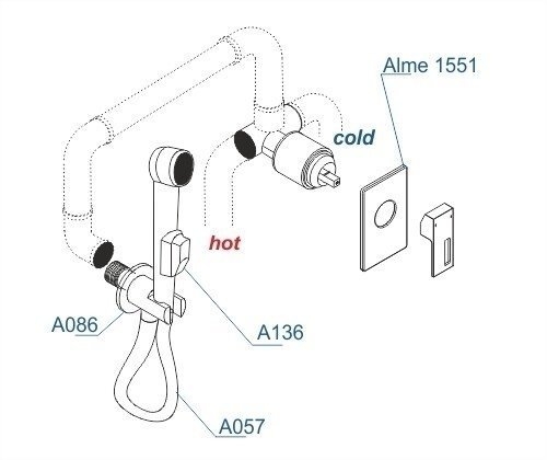 Гигиенический душ WasserKRAFT Alme A15157 купить в интернет-магазине сантехники Sanbest