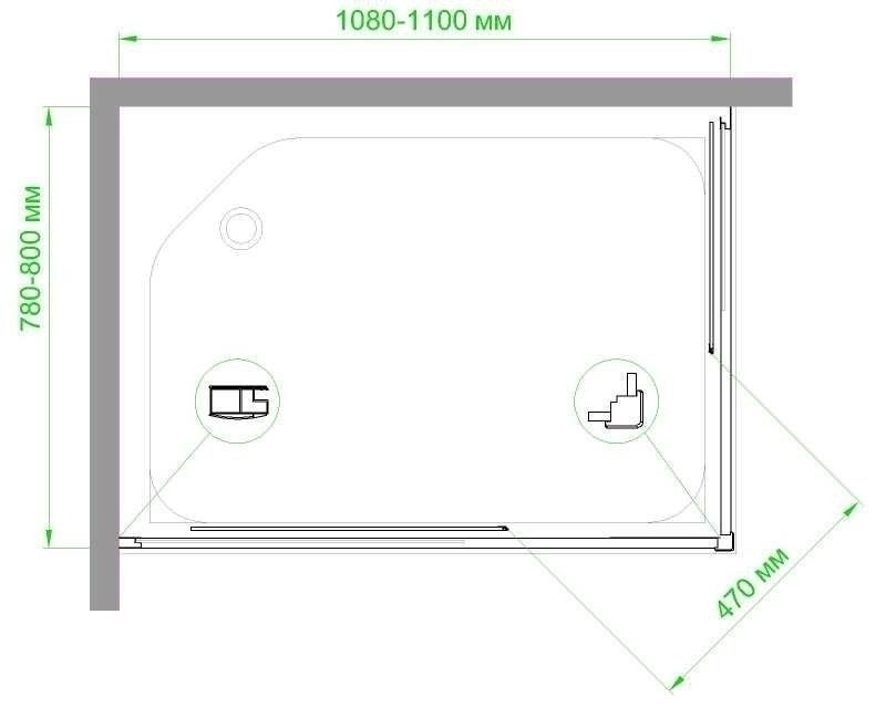 Душевой уголок Royal Bath RB8110HPD-T 110х80 прозрачный купить в интернет-магазине Sanbest