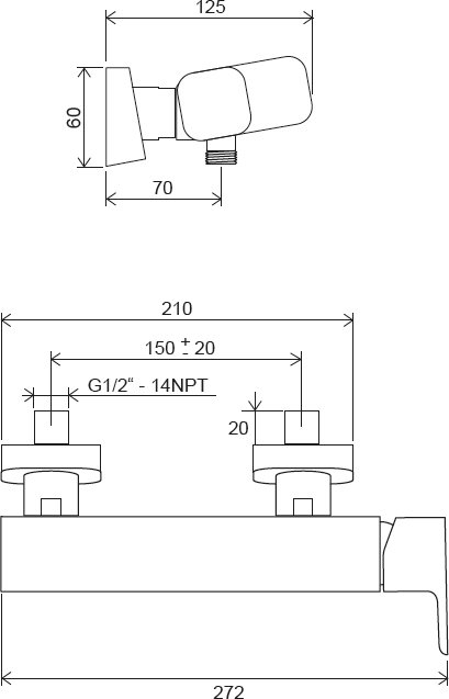 Смеситель для душа Ravak 10° X070153 черный матовый купить в интернет-магазине сантехники Sanbest