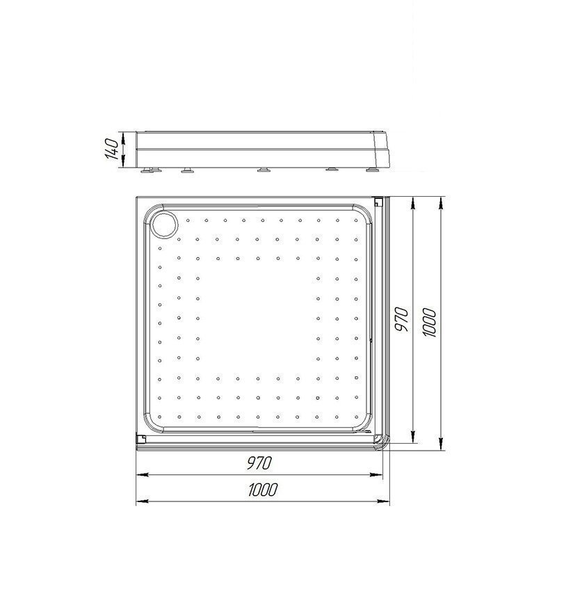 Душевой поддон Радомир к ДУ 100х100 купить в интернет-магазине Sanbest