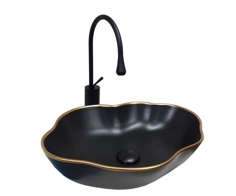 Раковина накладная со смесителем Bronze de Luxe СЕТ1 черная купить в интернет-магазине Sanbest