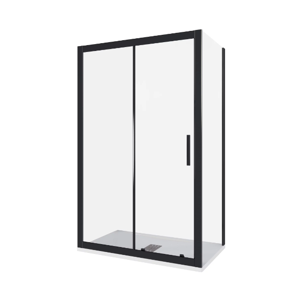 Душевой уголок Good Door Cofe WTW+SP 130х90 стекло прозрачное/профиль черный купить в интернет-магазине Sanbest