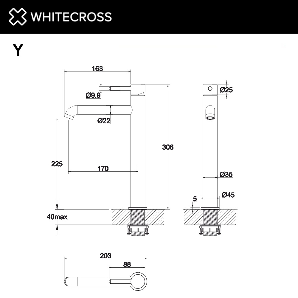 Смеситель для раковины WhiteCross Y Y1212GLB матовое золото купить в интернет-магазине сантехники Sanbest