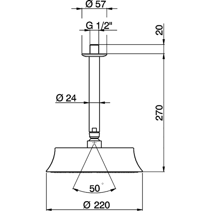 Верхний душ Cisal SHOWER DS01328021 D220 хром купить в интернет-магазине сантехники Sanbest