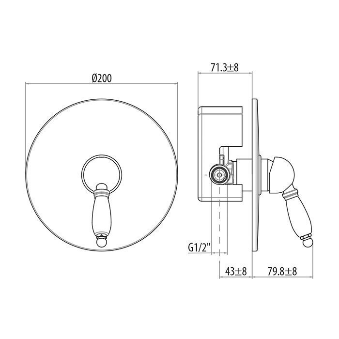 Смеситель для душа Gattoni Orta 2730/27C0.CH OLD хром купить в интернет-магазине сантехники Sanbest